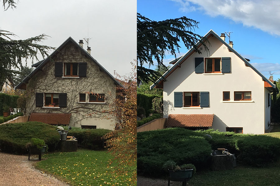 Ravalement de façade d'une maison à Bourgoin